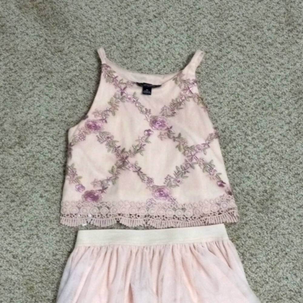 Two piece shirt and skirt